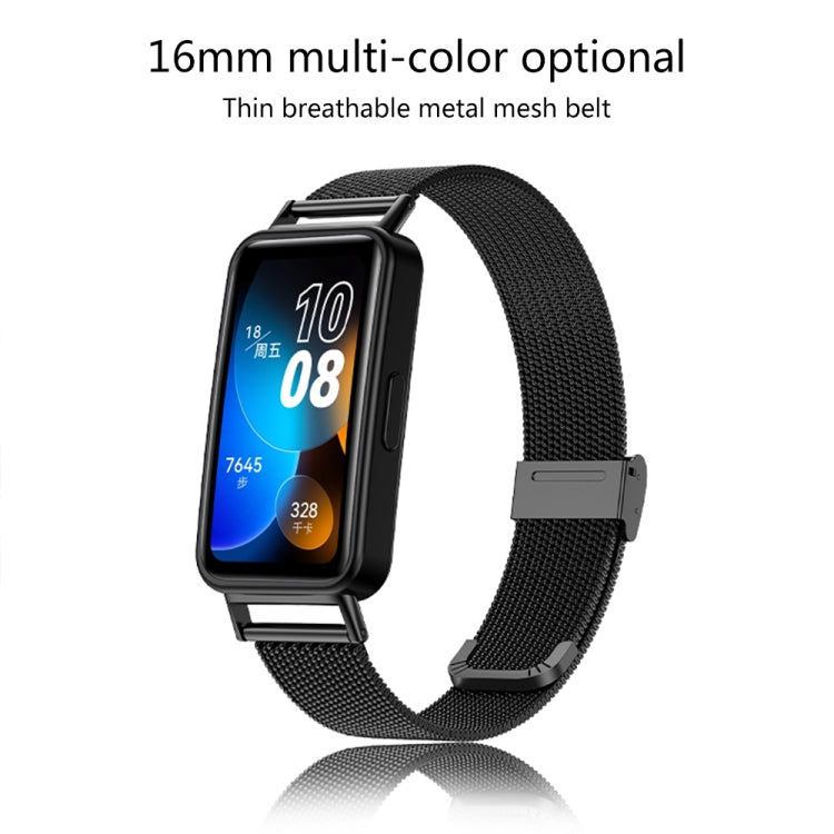 Cinturino per orologio in maglia metallica in acciaio inossidabile Milano da 16 mm, For Huawei Band 8