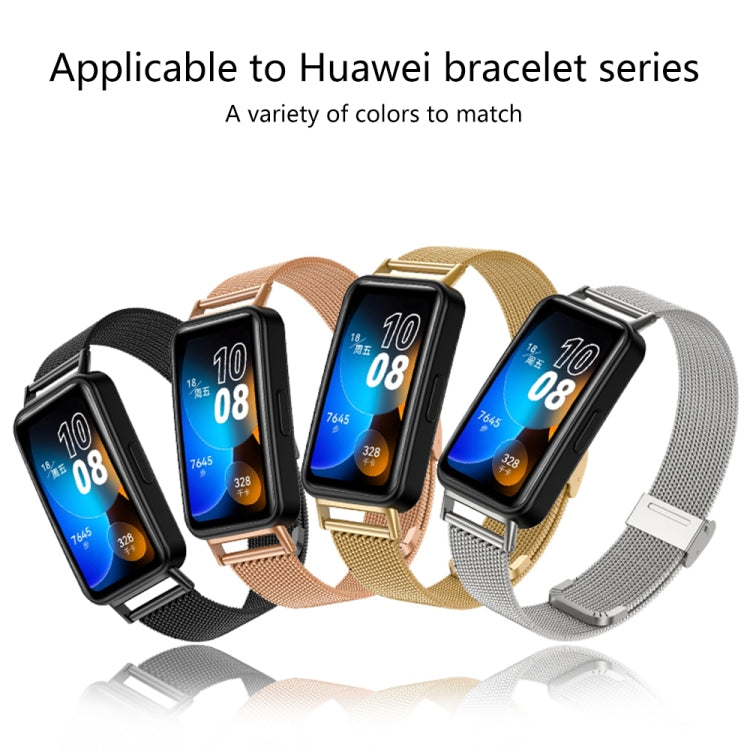 Cinturino per orologio in maglia metallica in acciaio inossidabile Milano da 16 mm, For Huawei Band 8