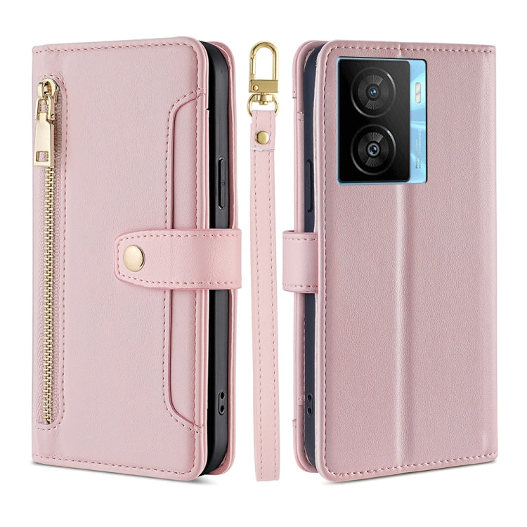 Custodia per telefono in pelle con portafoglio con cerniera a tracolla, For vivo iQOO Z7x, For OPPO A55S 5G, For Realme GT Neo5 SE, For Xiaomi Redmi Note 12 Turbo
