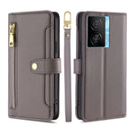Custodia per telefono in pelle con portafoglio con cerniera a tracolla, For vivo iQOO Z7x, For OPPO A55S 5G, For Realme GT Neo5 SE, For Xiaomi Redmi Note 12 Turbo