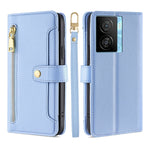 Custodia per telefono in pelle con portafoglio con cerniera a tracolla, For vivo iQOO Z7x, For OPPO A55S 5G, For Realme GT Neo5 SE, For Xiaomi Redmi Note 12 Turbo