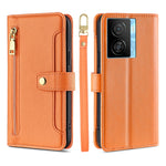 Custodia per telefono in pelle con portafoglio con cerniera a tracolla, For vivo iQOO Z7x, For OPPO A55S 5G, For Realme GT Neo5 SE, For Xiaomi Redmi Note 12 Turbo