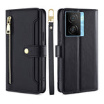 Custodia per telefono in pelle con portafoglio con cerniera a tracolla, For vivo iQOO Z7x, For OPPO A55S 5G, For Realme GT Neo5 SE, For Xiaomi Redmi Note 12 Turbo