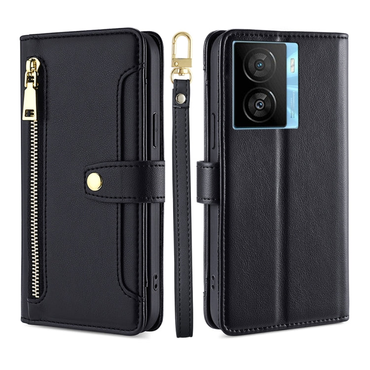 Custodia per telefono in pelle con portafoglio con cerniera a tracolla, For vivo iQOO Z7x, For OPPO A55S 5G, For Realme GT Neo5 SE, For Xiaomi Redmi Note 12 Turbo