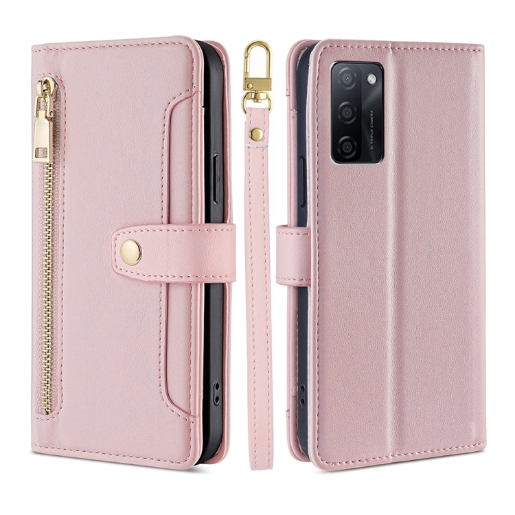 Custodia per telefono in pelle con portafoglio con cerniera a tracolla, For vivo iQOO Z7x, For OPPO A55S 5G, For Realme GT Neo5 SE, For Xiaomi Redmi Note 12 Turbo
