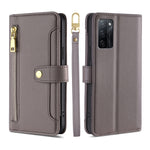Custodia per telefono in pelle con portafoglio con cerniera a tracolla, For vivo iQOO Z7x, For OPPO A55S 5G, For Realme GT Neo5 SE, For Xiaomi Redmi Note 12 Turbo