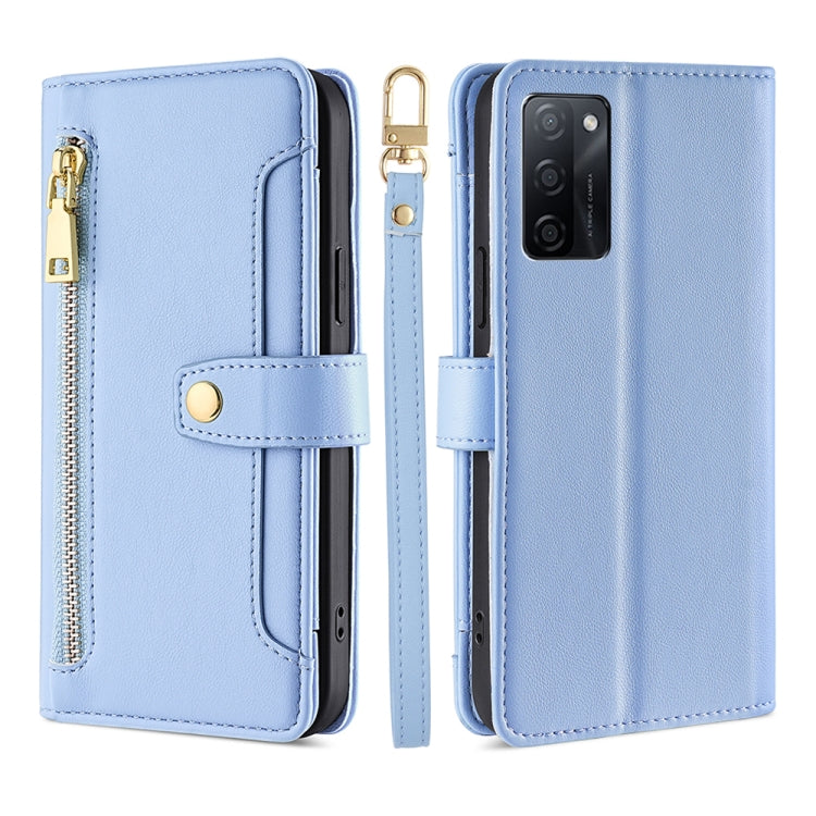 Custodia per telefono in pelle con portafoglio con cerniera a tracolla, For vivo iQOO Z7x, For OPPO A55S 5G, For Realme GT Neo5 SE, For Xiaomi Redmi Note 12 Turbo