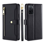 Custodia per telefono in pelle con portafoglio con cerniera a tracolla, For vivo iQOO Z7x, For OPPO A55S 5G, For Realme GT Neo5 SE, For Xiaomi Redmi Note 12 Turbo