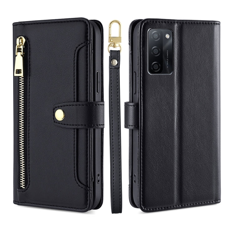 Custodia per telefono in pelle con portafoglio con cerniera a tracolla, For vivo iQOO Z7x, For OPPO A55S 5G, For Realme GT Neo5 SE, For Xiaomi Redmi Note 12 Turbo