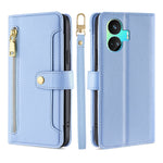 Custodia per telefono in pelle con portafoglio con cerniera a tracolla, For vivo iQOO Z7x, For OPPO A55S 5G, For Realme GT Neo5 SE, For Xiaomi Redmi Note 12 Turbo