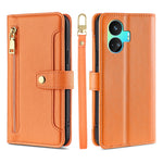Custodia per telefono in pelle con portafoglio con cerniera a tracolla, For vivo iQOO Z7x, For OPPO A55S 5G, For Realme GT Neo5 SE, For Xiaomi Redmi Note 12 Turbo
