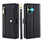 Custodia per telefono in pelle con portafoglio con cerniera a tracolla, For vivo iQOO Z7x, For OPPO A55S 5G, For Realme GT Neo5 SE, For Xiaomi Redmi Note 12 Turbo