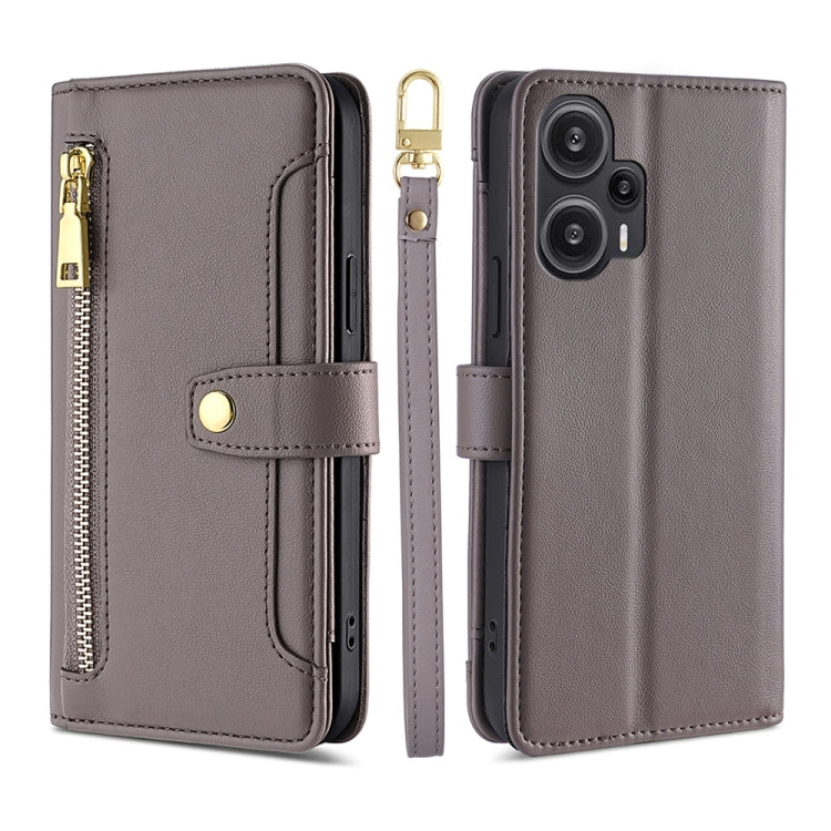 Custodia per telefono in pelle con portafoglio con cerniera a tracolla, For vivo iQOO Z7x, For OPPO A55S 5G, For Realme GT Neo5 SE, For Xiaomi Redmi Note 12 Turbo