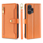 Custodia per telefono in pelle con portafoglio con cerniera a tracolla, For vivo iQOO Z7x, For OPPO A55S 5G, For Realme GT Neo5 SE, For Xiaomi Redmi Note 12 Turbo