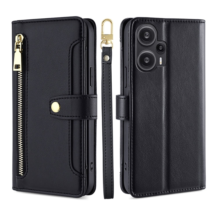 Custodia per telefono in pelle con portafoglio con cerniera a tracolla, For vivo iQOO Z7x, For OPPO A55S 5G, For Realme GT Neo5 SE, For Xiaomi Redmi Note 12 Turbo
