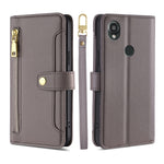 Custodia per telefono in pelle con portafoglio con cerniera a tracolla, For Kyocera Digno SX3-KYG02, For Nokia C12, For Nokia C22, For Nokia C32