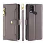 Custodia per telefono in pelle con portafoglio con cerniera a tracolla, For Kyocera Digno SX3-KYG02, For Nokia C12, For Nokia C22, For Nokia C32