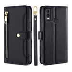 Custodia per telefono in pelle con portafoglio con cerniera a tracolla, For Kyocera Digno SX3-KYG02, For Nokia C12, For Nokia C22, For Nokia C32