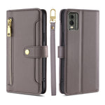 Custodia per telefono in pelle con portafoglio con cerniera a tracolla, For Kyocera Digno SX3-KYG02, For Nokia C12, For Nokia C22, For Nokia C32