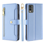 Custodia per telefono in pelle con portafoglio con cerniera a tracolla, For Kyocera Digno SX3-KYG02, For Nokia C12, For Nokia C22, For Nokia C32