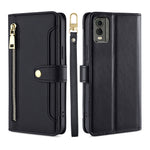 Custodia per telefono in pelle con portafoglio con cerniera a tracolla, For Kyocera Digno SX3-KYG02, For Nokia C12, For Nokia C22, For Nokia C32