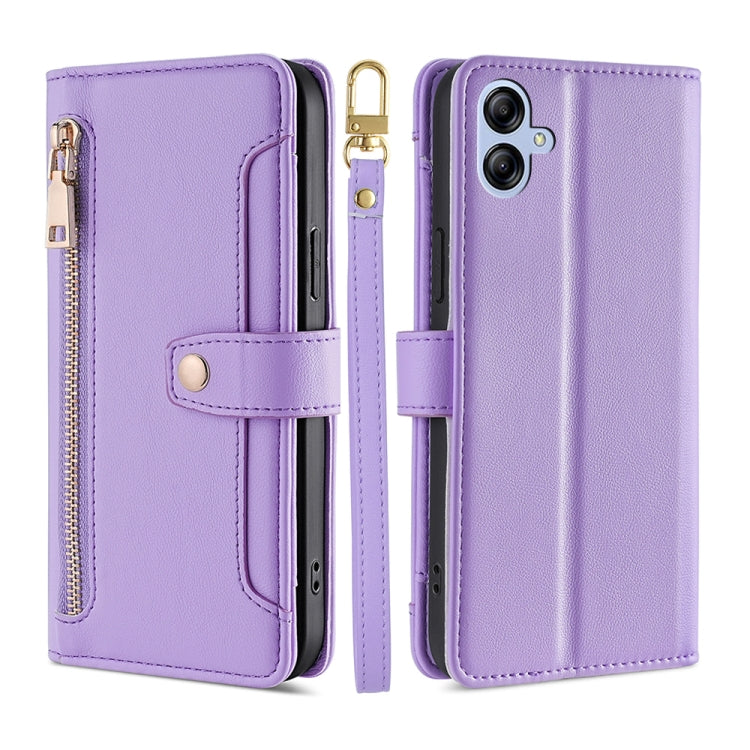 Custodia per telefono in pelle con portafoglio con cerniera a tracolla, For Samsung Galaxy A04e 4G, For Samsung Galaxy A54 5G, For Samsung Galaxy M14 5G