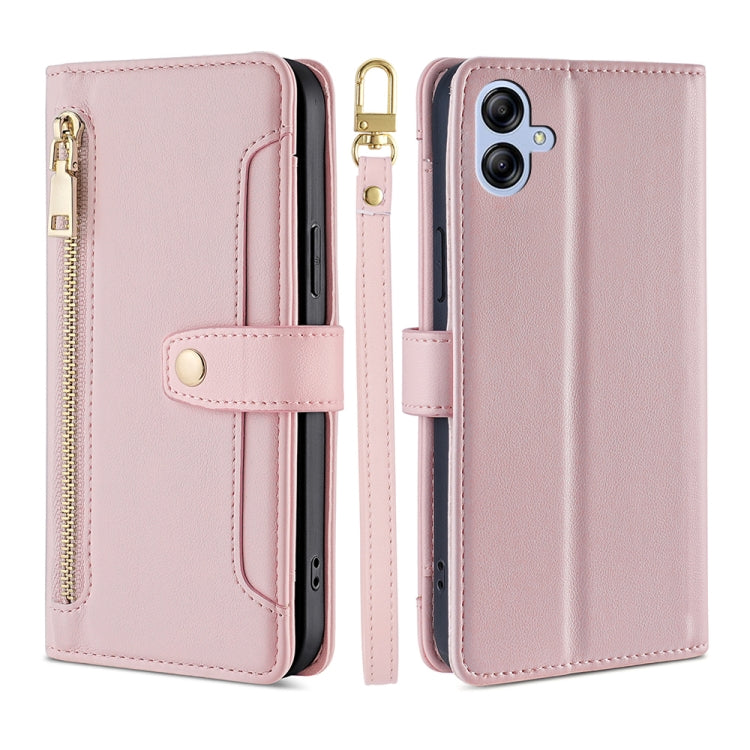 Custodia per telefono in pelle con portafoglio con cerniera a tracolla, For Samsung Galaxy A04e 4G, For Samsung Galaxy A54 5G, For Samsung Galaxy M14 5G