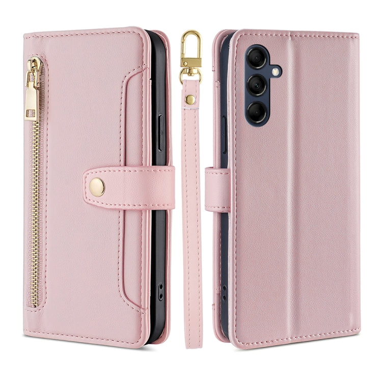 Custodia per telefono in pelle con portafoglio con cerniera a tracolla, For Samsung Galaxy A04e 4G, For Samsung Galaxy A54 5G, For Samsung Galaxy M14 5G
