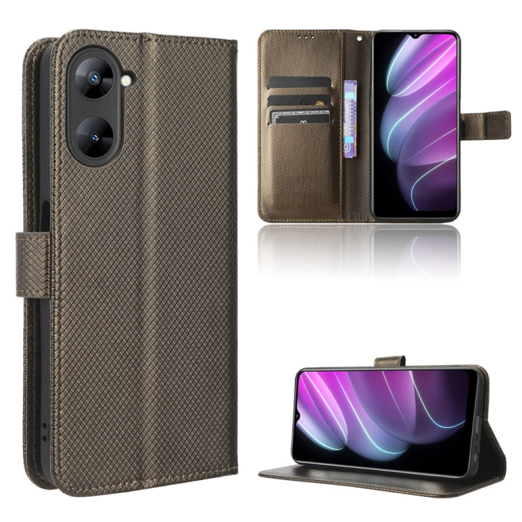 Custodia per telefono in pelle con trama a diamante, For OPPO Find X6, For Realme V30 / V30t 5G, For Orbic Q10 4G, For Tecno Spark 10 4G