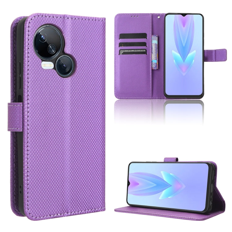 Custodia per telefono in pelle con trama a diamante, For Tecno Spark 10 5G, For Tecno Spark 10 Pro / K17, For Tecno Spark 10C, For vivo iQOO Z7x