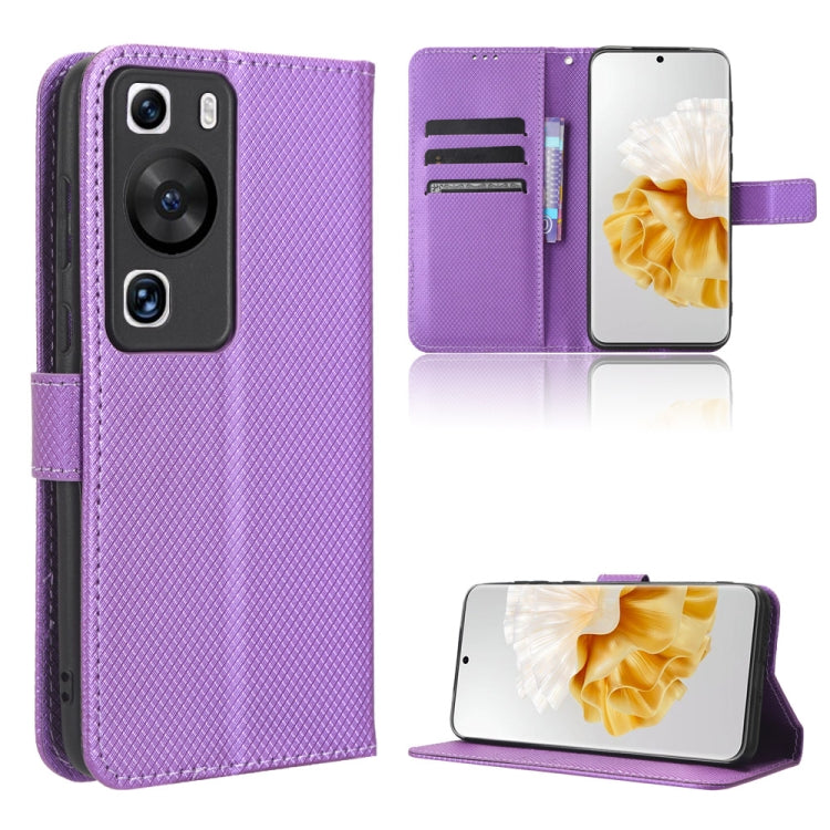 Custodia per telefono in pelle con trama a diamante, For Huawei P60 / P60 Pro, For Huawei Enjoy 60 4G, For Huawei Maimang 20, For Blackview A85