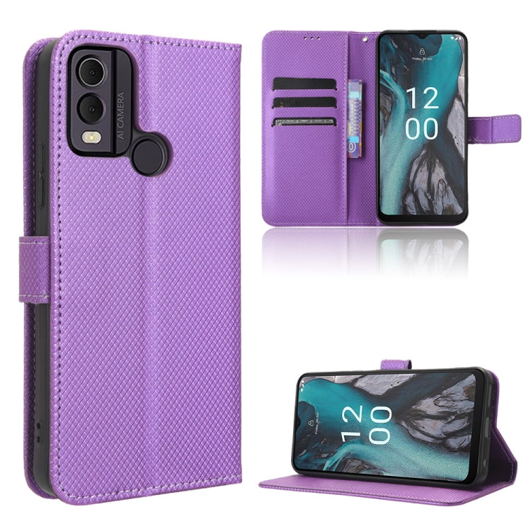 Custodia per telefono in pelle con trama a diamante, For Nokia C22, For Nokia C32 4G, For Nokia C12, For Nokia G22 4G