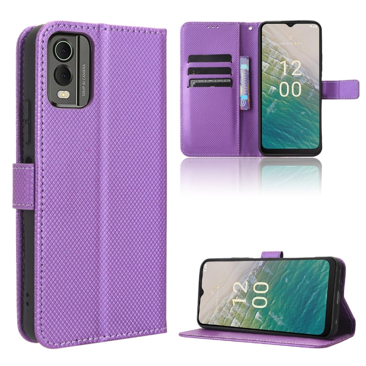 Custodia per telefono in pelle con trama a diamante, For Nokia C22, For Nokia C32 4G, For Nokia C12, For Nokia G22 4G