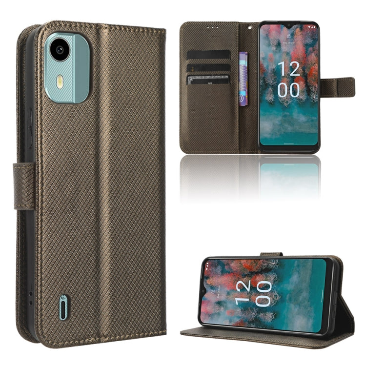 Custodia per telefono in pelle con trama a diamante, For Nokia C22, For Nokia C32 4G, For Nokia C12, For Nokia G22 4G