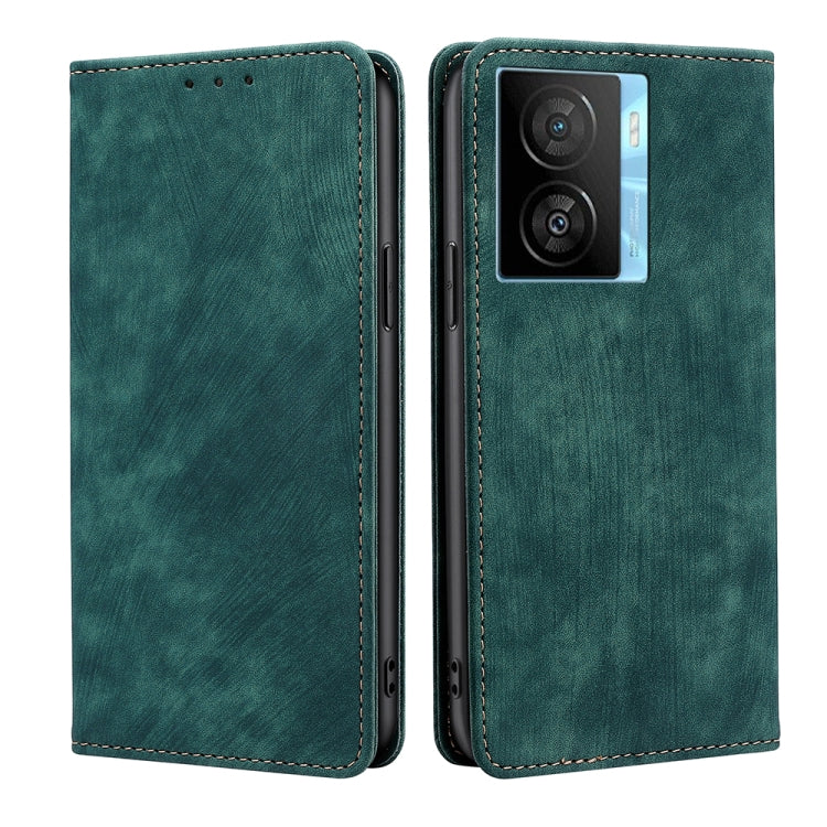 Custodia per telefono in pelle magnetica con spazzola antifurto RFID, For vivo iQOO Z7x, For OPPO A55S 5G, For Realme GT Neo5 SE, For Xiaomi Redmi Note 12 Turbo
