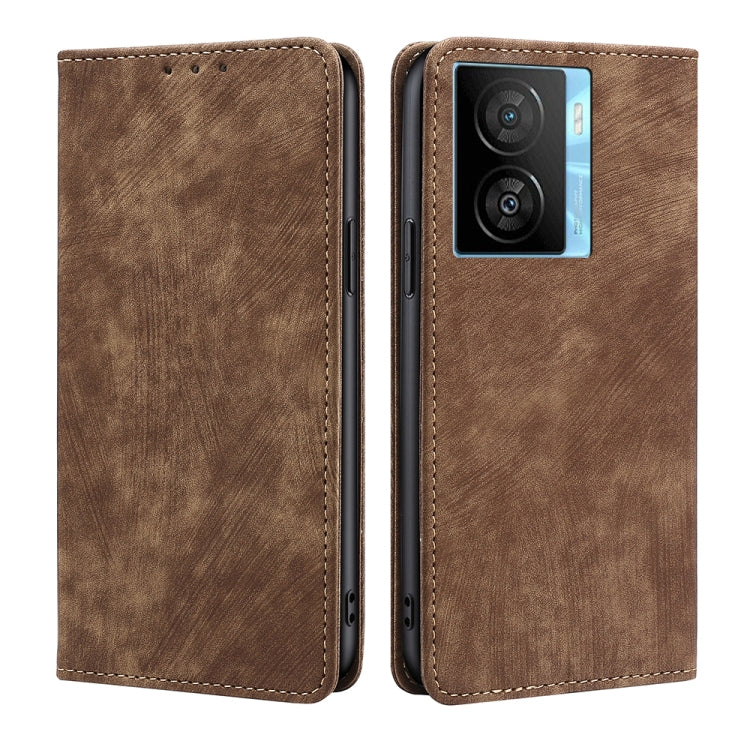 Custodia per telefono in pelle magnetica con spazzola antifurto RFID, For vivo iQOO Z7x, For OPPO A55S 5G, For Realme GT Neo5 SE, For Xiaomi Redmi Note 12 Turbo