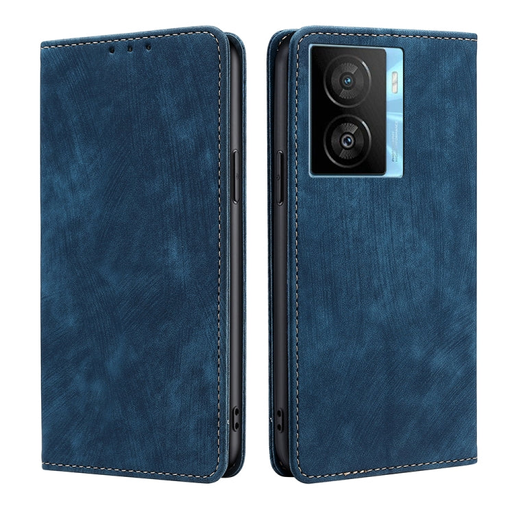 Custodia per telefono in pelle magnetica con spazzola antifurto RFID, For vivo iQOO Z7x, For OPPO A55S 5G, For Realme GT Neo5 SE, For Xiaomi Redmi Note 12 Turbo
