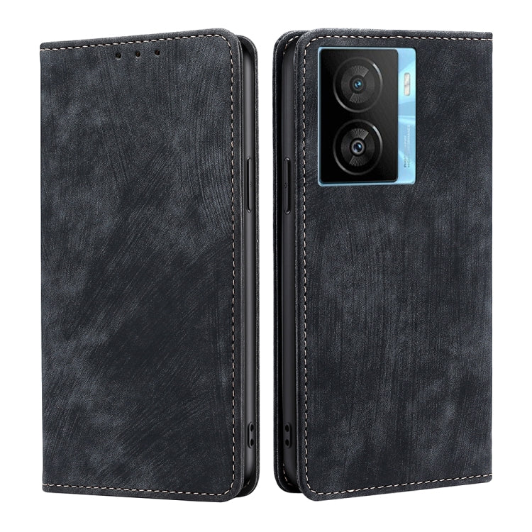 Custodia per telefono in pelle magnetica con spazzola antifurto RFID, For vivo iQOO Z7x, For OPPO A55S 5G, For Realme GT Neo5 SE, For Xiaomi Redmi Note 12 Turbo