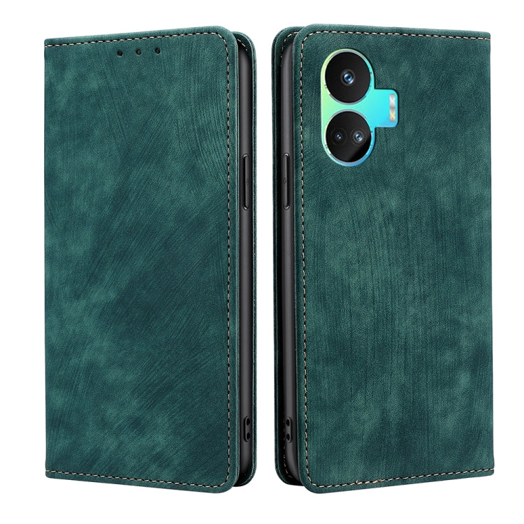 Custodia per telefono in pelle magnetica con spazzola antifurto RFID, For vivo iQOO Z7x, For OPPO A55S 5G, For Realme GT Neo5 SE, For Xiaomi Redmi Note 12 Turbo