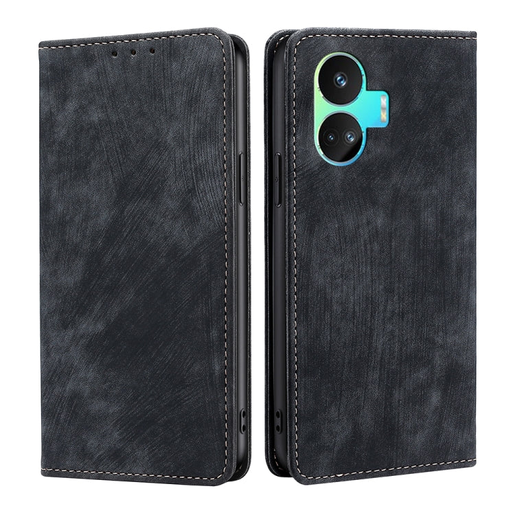 Custodia per telefono in pelle magnetica con spazzola antifurto RFID, For vivo iQOO Z7x, For OPPO A55S 5G, For Realme GT Neo5 SE, For Xiaomi Redmi Note 12 Turbo
