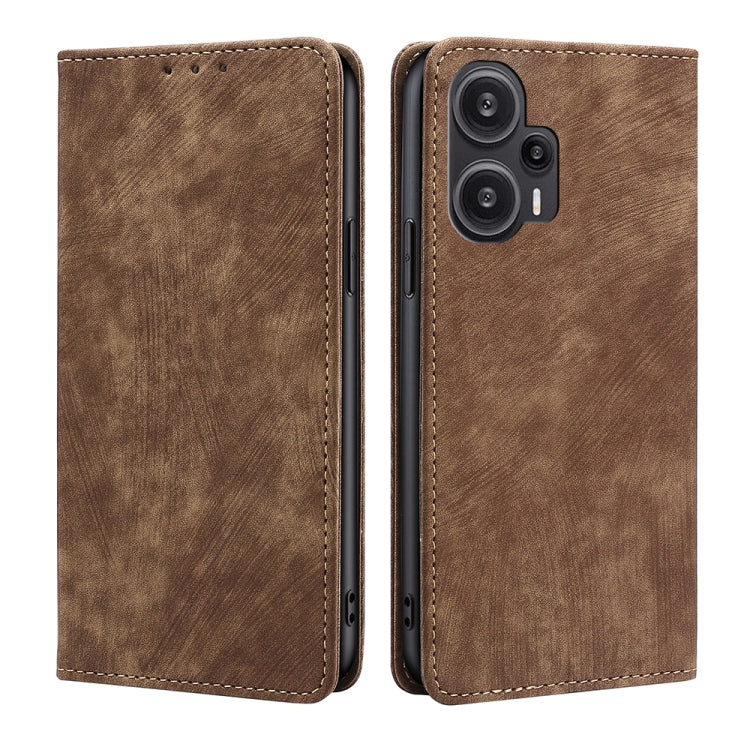 Custodia per telefono in pelle magnetica con spazzola antifurto RFID, For vivo iQOO Z7x, For OPPO A55S 5G, For Realme GT Neo5 SE, For Xiaomi Redmi Note 12 Turbo