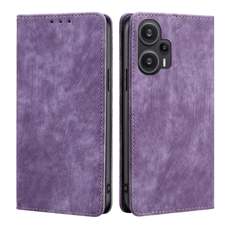 Custodia per telefono in pelle magnetica con spazzola antifurto RFID, For vivo iQOO Z7x, For OPPO A55S 5G, For Realme GT Neo5 SE, For Xiaomi Redmi Note 12 Turbo