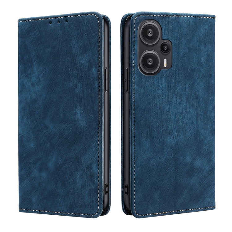 Custodia per telefono in pelle magnetica con spazzola antifurto RFID, For vivo iQOO Z7x, For OPPO A55S 5G, For Realme GT Neo5 SE, For Xiaomi Redmi Note 12 Turbo