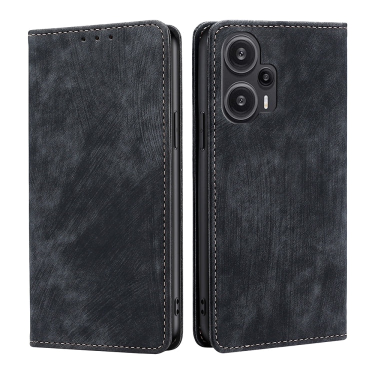 Custodia per telefono in pelle magnetica con spazzola antifurto RFID, For vivo iQOO Z7x, For OPPO A55S 5G, For Realme GT Neo5 SE, For Xiaomi Redmi Note 12 Turbo