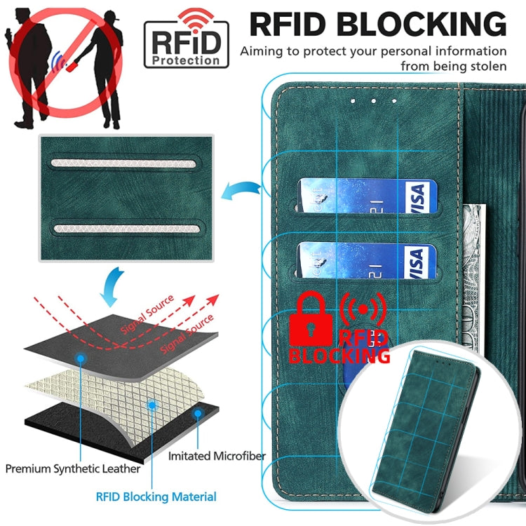 Custodia per telefono in pelle magnetica con spazzola antifurto RFID, For Kyocera Digno SX3-KYG02, For Nokia C12, For Nokia C22, For Nokia C32