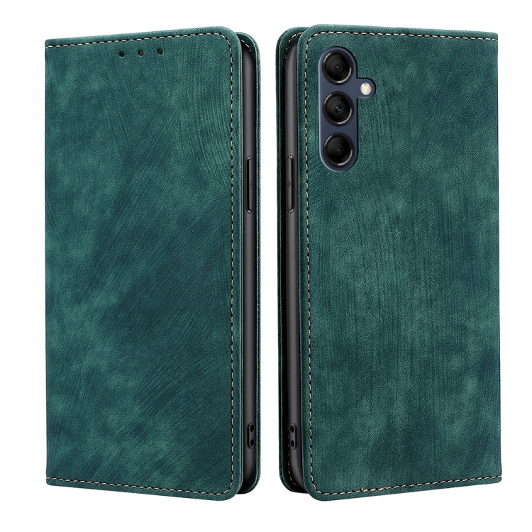 Custodia per telefono in pelle magnetica con spazzola antifurto RFID, For Samsung Galaxy A54 5G, For Samsung Galaxy M14 5G