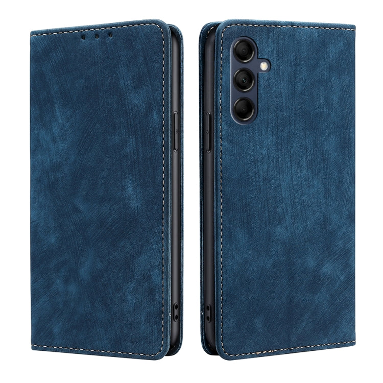 Custodia per telefono in pelle magnetica con spazzola antifurto RFID, For Samsung Galaxy A54 5G, For Samsung Galaxy M14 5G