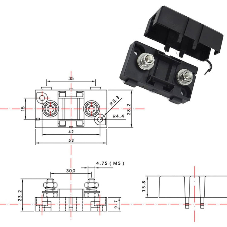 Scatola dei fusibili portafusibili per auto 4 in 1 ANS-H, 30A, 40A, 50A, 80A, 100A, 120A, 150A