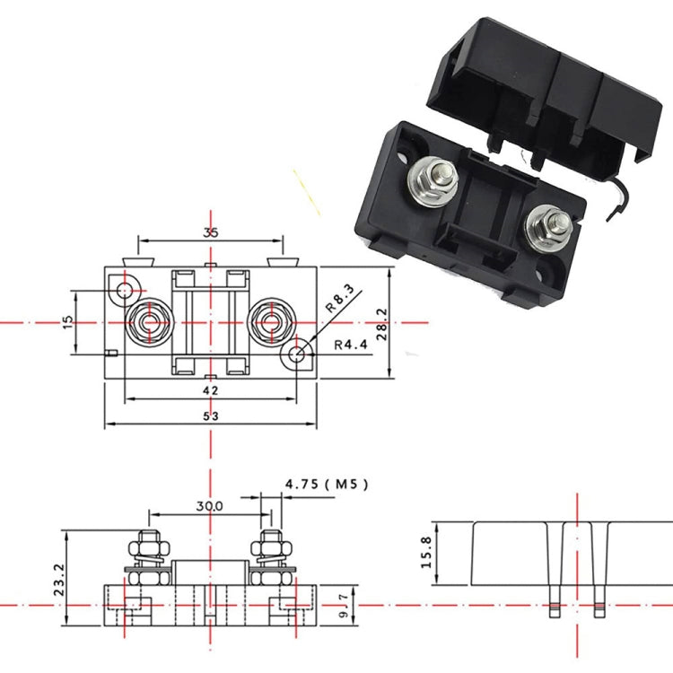 Scatola dei fusibili portafusibili per auto 6 in 1 ANS, 40A & 50A & 60A, 60A & 80A & 100A