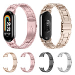 Cinturino per orologio in metallo a tre perle milanese, For Xiaomi Mi Band 8